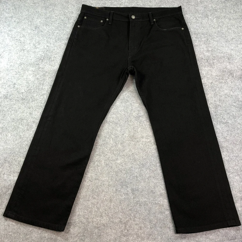 Levis 569 Mens Jeans 36x30 (fits 38x29) Straight Leg Black Stretch Loose Fit